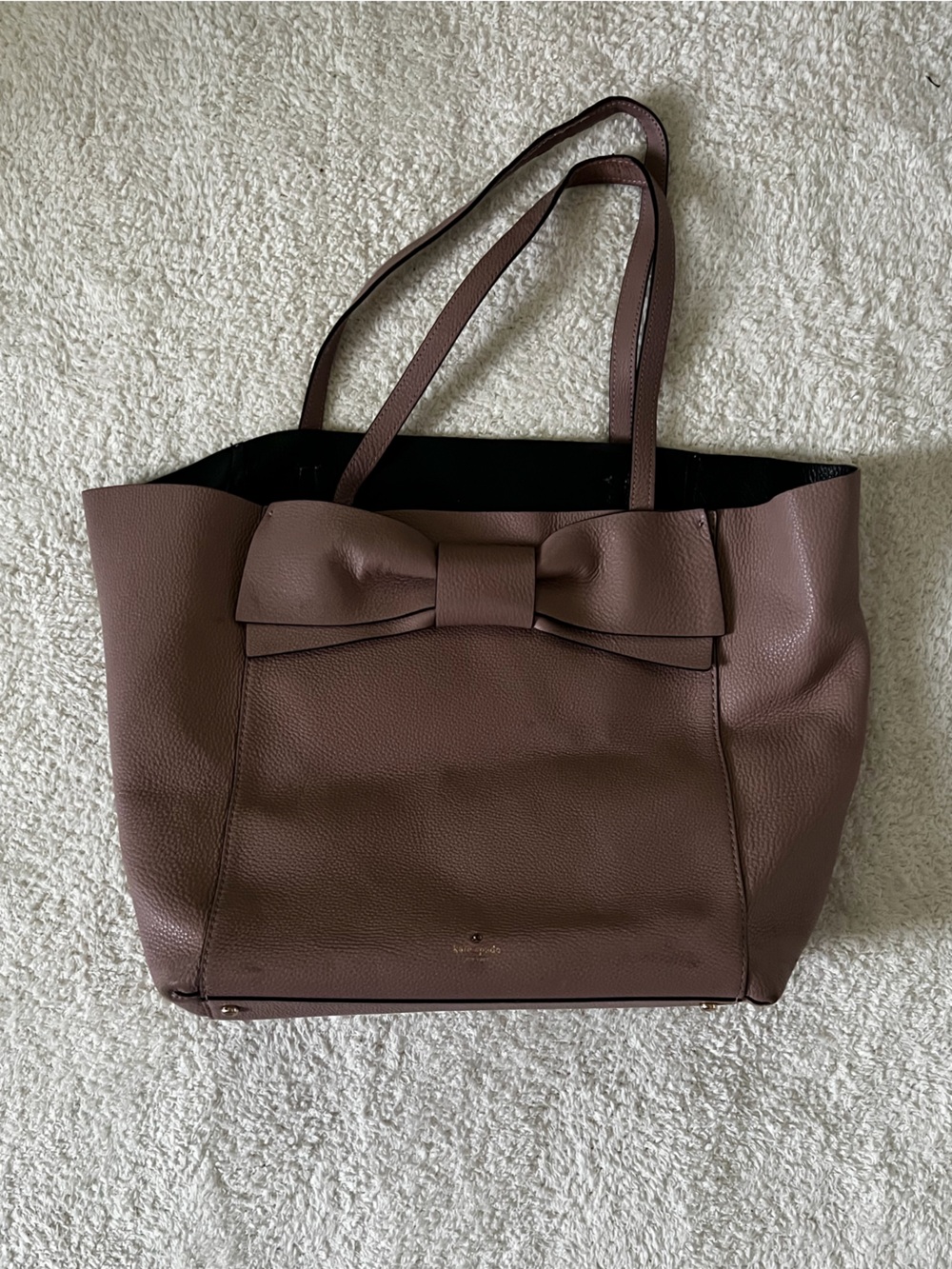 Kate Spade Mauve Pink Pebbled Leather Bow Tote Bag